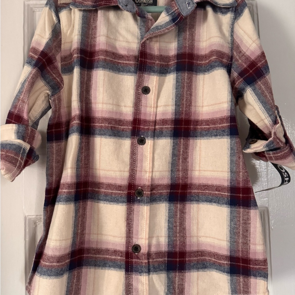 NWT Oshkosh Plaid Shirt in size 7